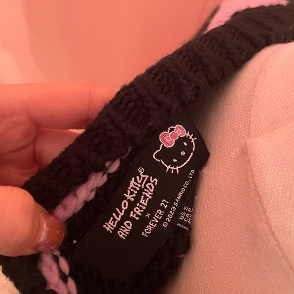 Kuromi Pink and Black Striped Women's Sweater - Picture 6 of 7